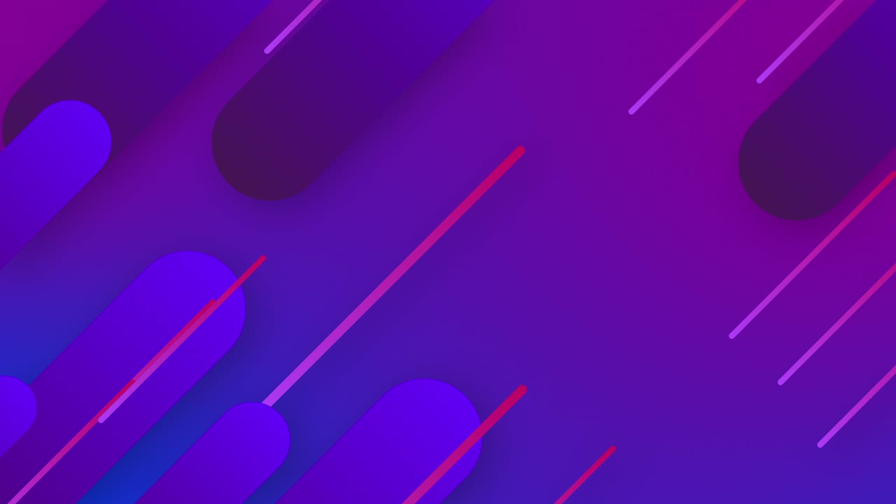 Animated Geometric Shapes Flowing on Vibrant Gradient Background