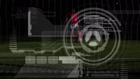 Animación-Del-Procesamiento-De-Datos-Sobre-Un-Jugador-De-Fútbol-Afroamericano-Lanzando-Un-Penalti.