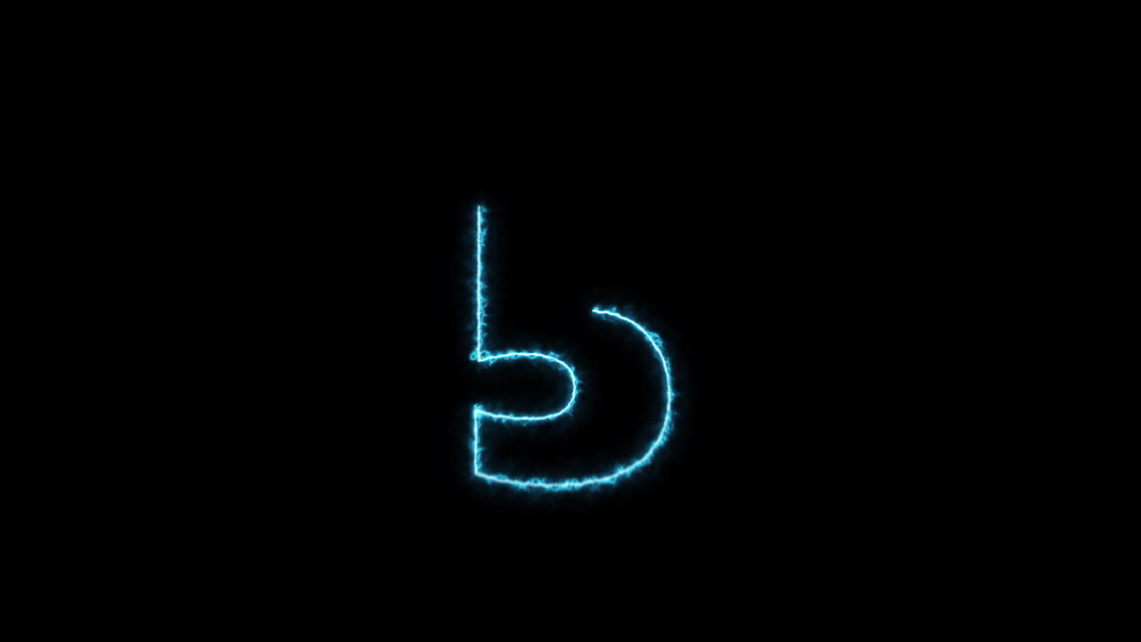 Neonlight electric Countdown with blue digits counting from 10 to 0 