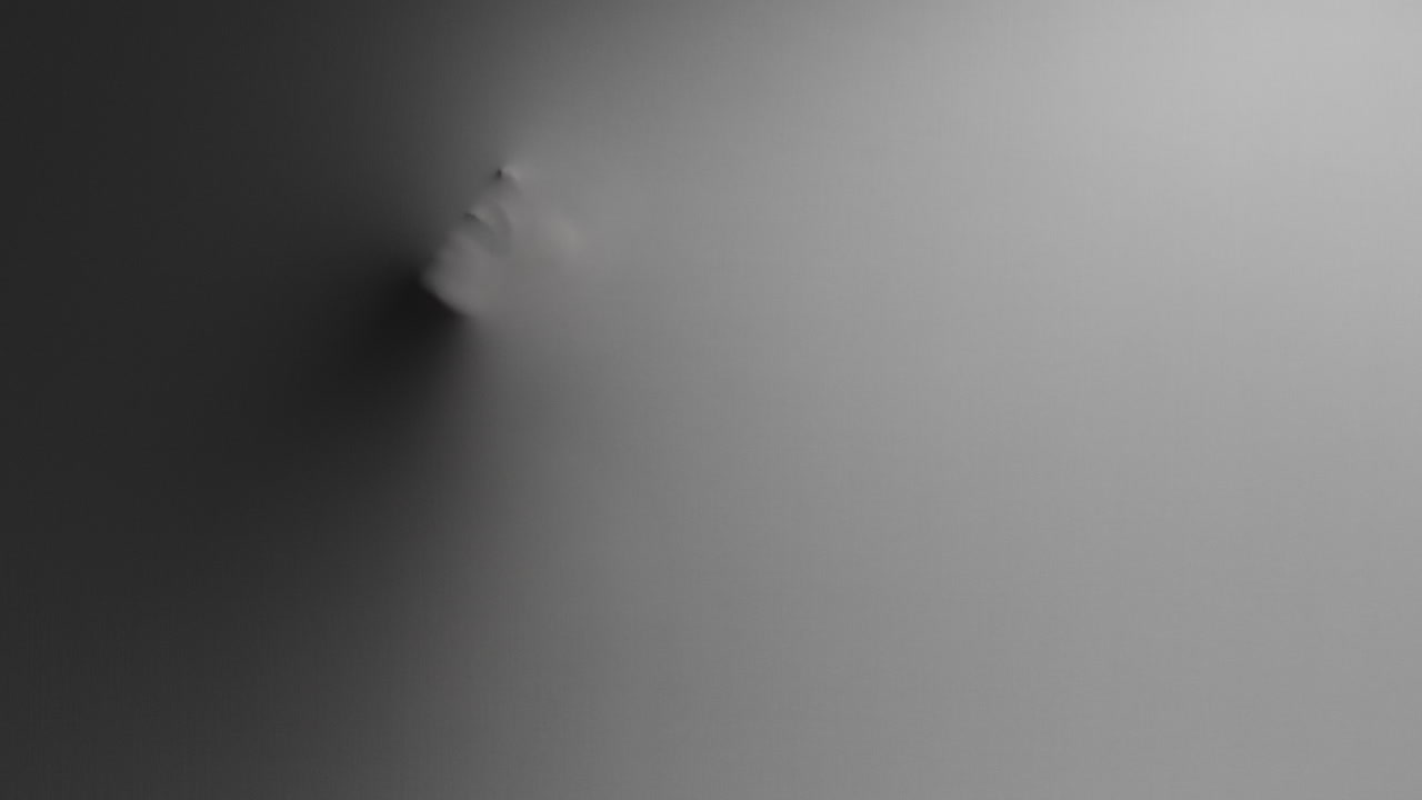 A creepy silhouette of a woman appears from the white surface