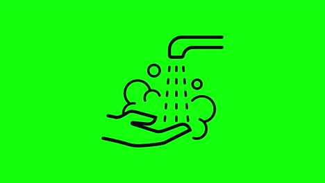 transparent washing hands soap and water icon flat green screen 10 animations chroma key