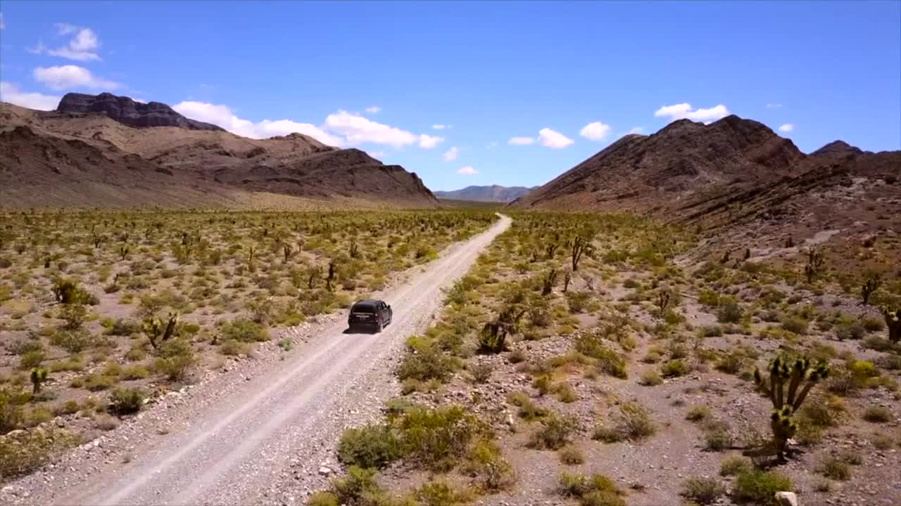 coche conduciendo por un sendero del desierto en nevada 2