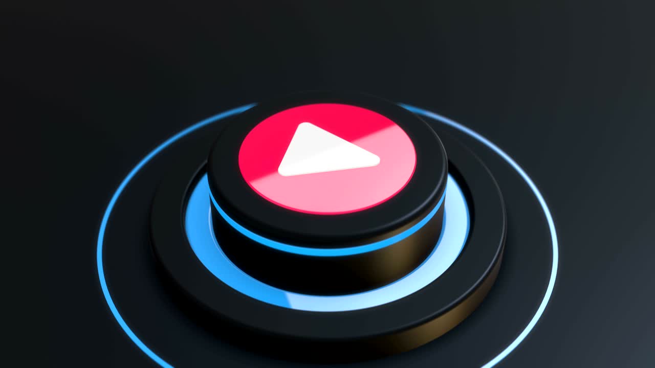 버튼을 누르면 미디어 비디오 콘텐츠 3d 비디오 애니메이션을 재생할 수 있습니다.