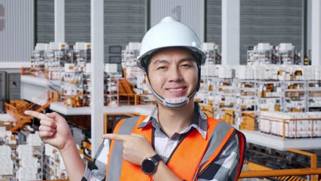 engineer in a warehouse