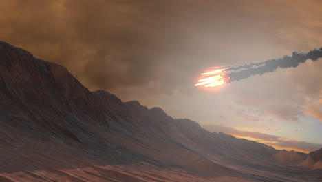meteor shower over mountain range