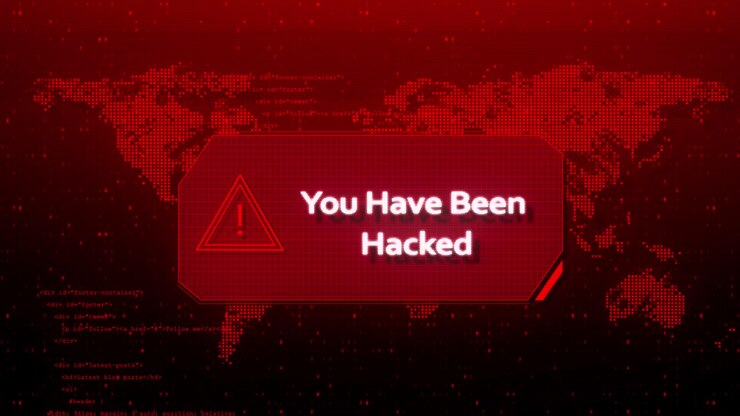 A computer popup box screen warning of a system being hacked compromised software warning of a