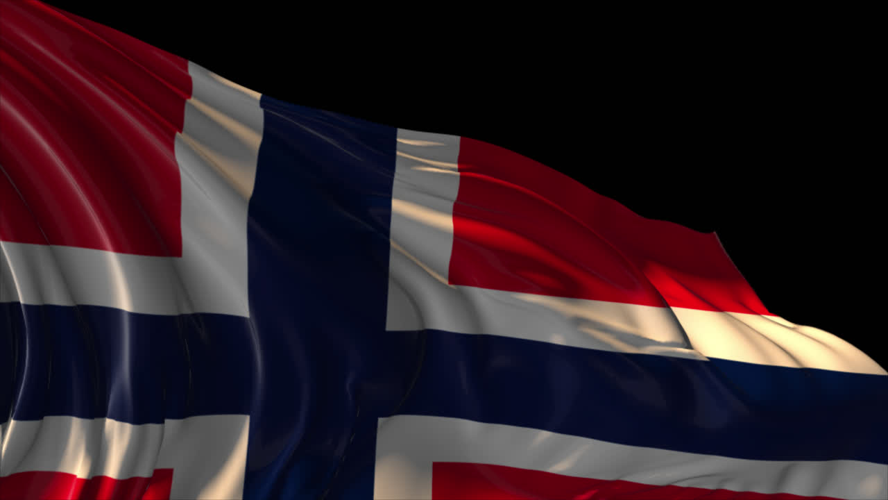 agitando la bandera de noruega