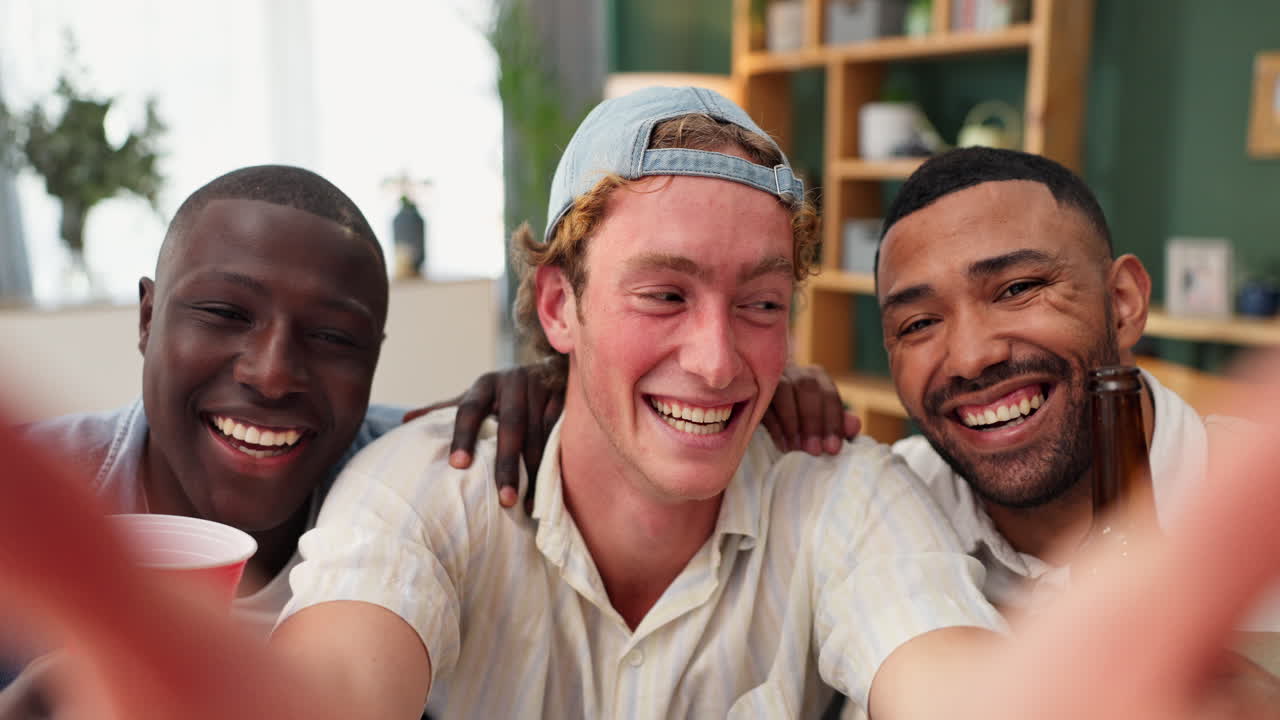 Group of happy friends taking a selfie