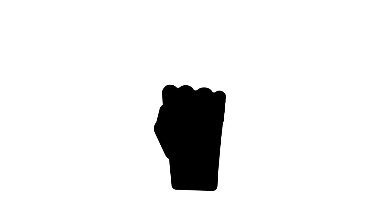 Loop animation of a hand making a gesture of love and peace. Animation 4k