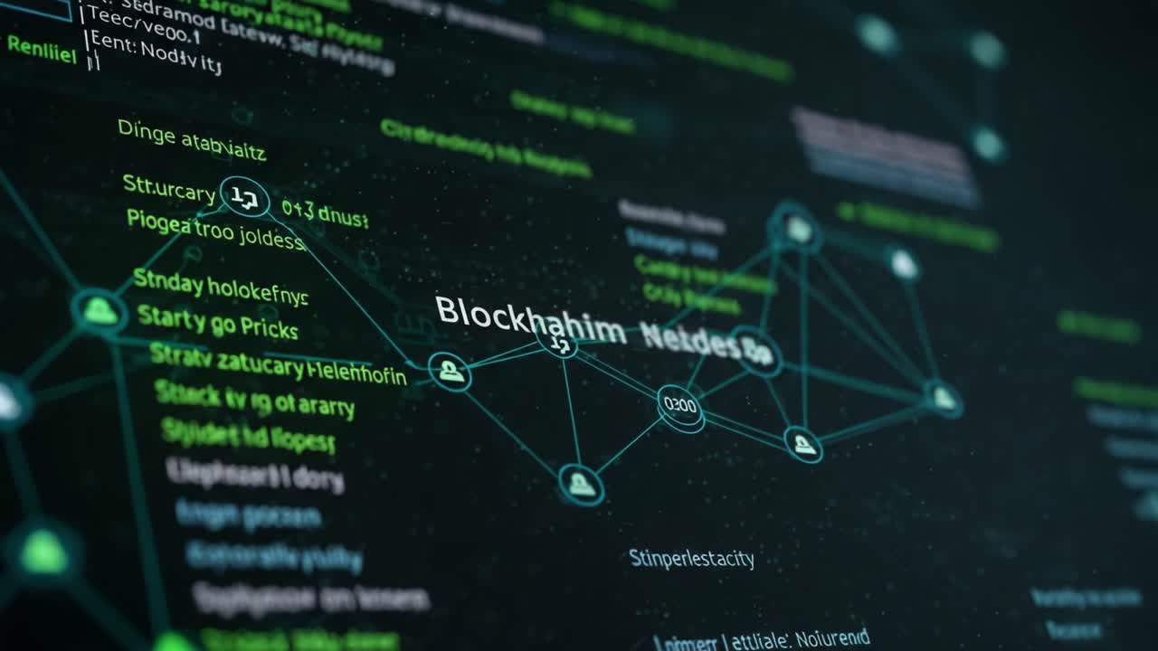 Exploring Blockchain Technology: A Visual Representation of Network Connections and Data Points in a Dynamic Digital Environment