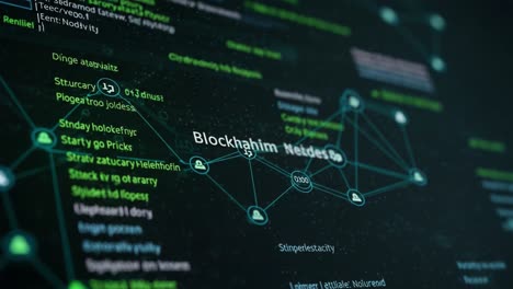 exploring blockchain technology: a visual representation of network connections and data points in a dynamic digital environment