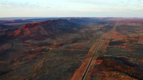 beautiful green and red alice springs landscape of australia -aerial