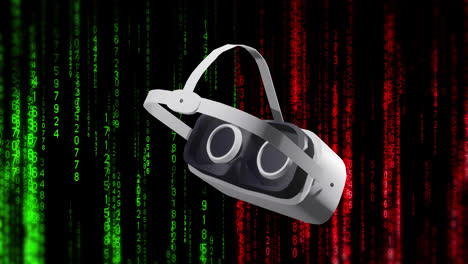 animación de auriculares vr sobre el procesamiento de datos de codificación binaria
