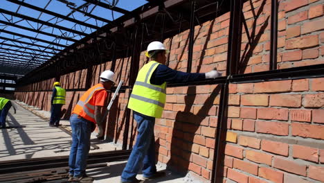 construction site brick wall building