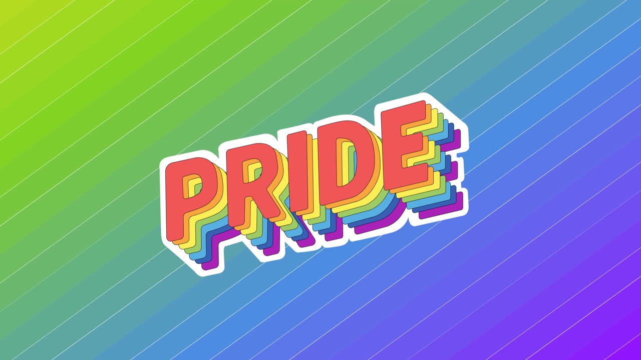 무지개 줄무 ⁇  위의 자존심 텍스트의 애니메이션