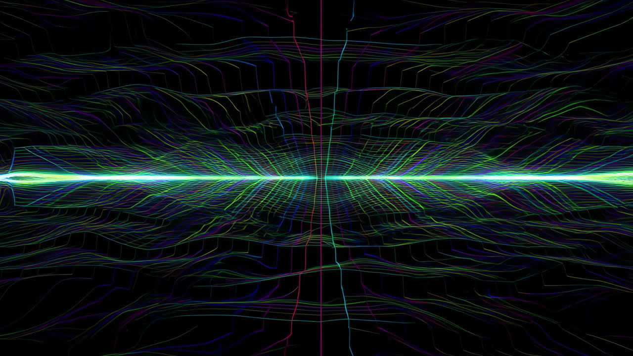 Abstract Futuristic Grid with Glowing Lines