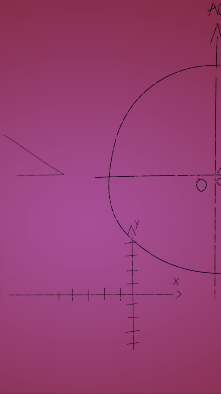 animación de fórmulas matemáticas escritas a mano sobre un fondo rosa
