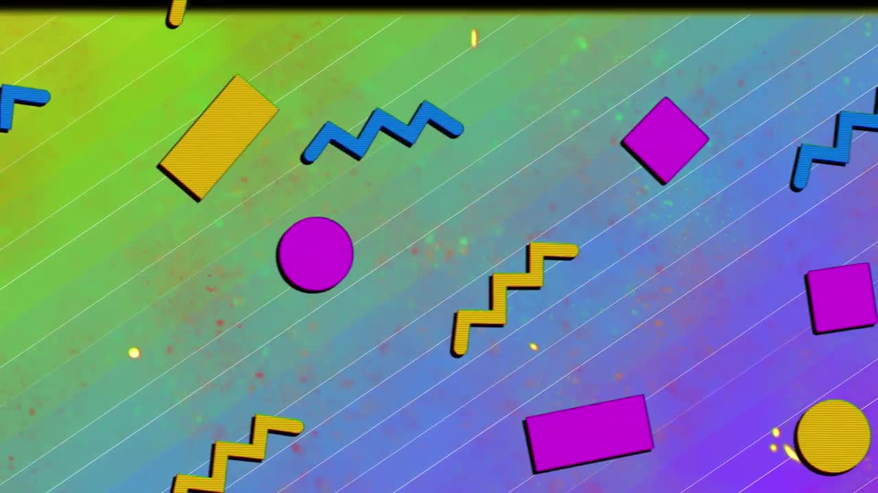Animazione di forme geometriche colorate in movimento