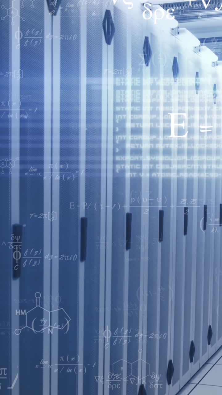 animación de ecuaciones matemáticas en la sala del servidor