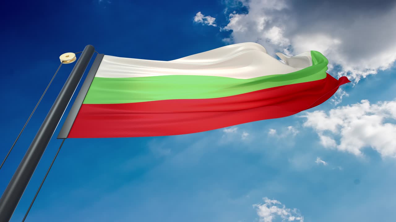 Bandiera della Bulgaria che sventola