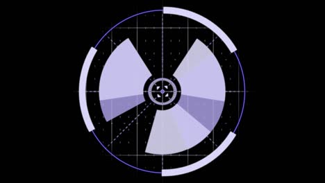 animación de la interfaz de usuario del círculo hud en un fondo negro.