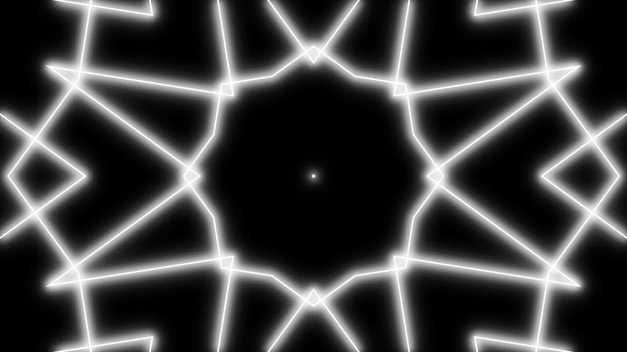 기하학적 패턴 라인 모노크롬 칼레이도스코프 애니메이션
