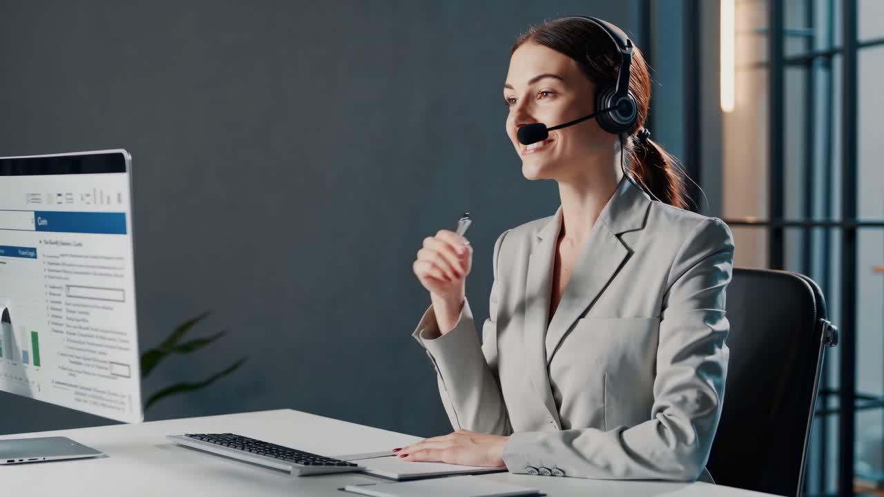 Woman working from home or in office