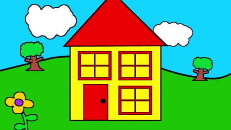 house childrens cartoon kids toon intro opening show title vintage 4k