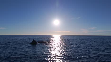 fast sun shot, tracking toward the sun in the middle of the ocean