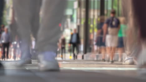 ground level timelapse of pedestrians strolling along hamngatan stockholm