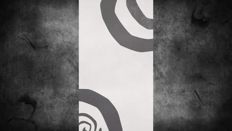 animación de curvas grises en un panel blanco vertical sobre un fondo gris ahumado que se sacude