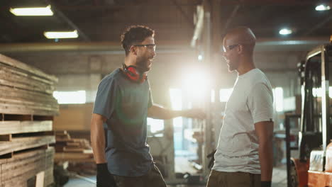 woodworkers in a warehouse