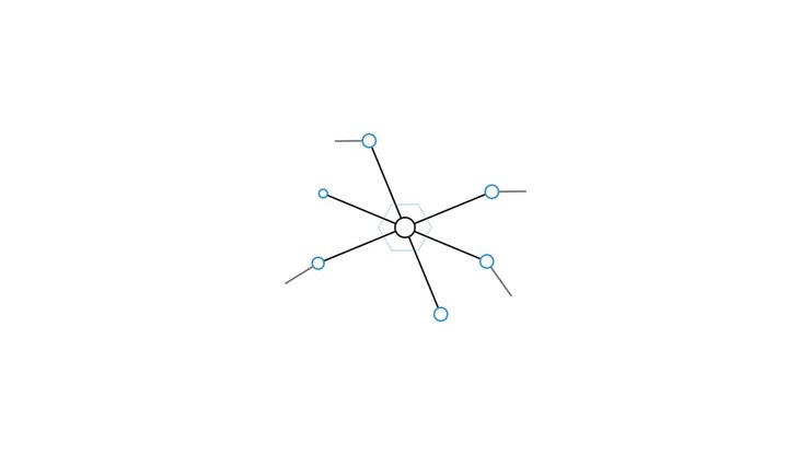 Animated Network Diagram Growing from Central Node