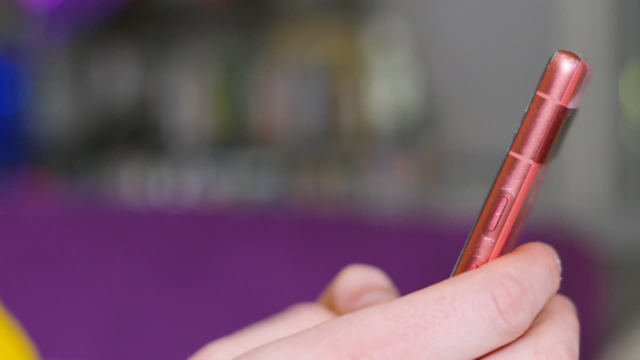 Person Receiving Message or Email on Smart Phone Then Typing Reply Using Thumbs to Type. Internet Communication Technology Footage 4K.