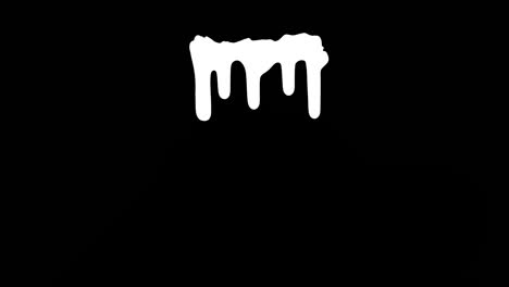 white ink dripping over black screen background