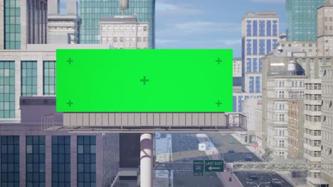 green screen billboard in cityscape