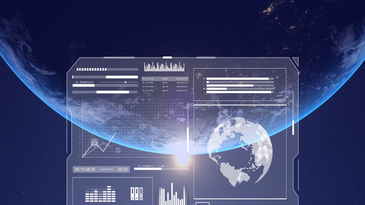 Animation of data processing over globe