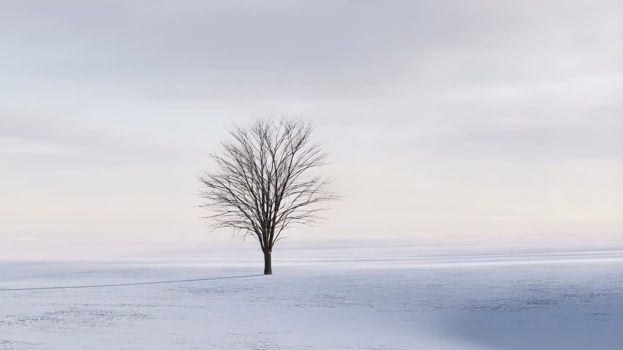 Solitary Tree in a Snowy Field