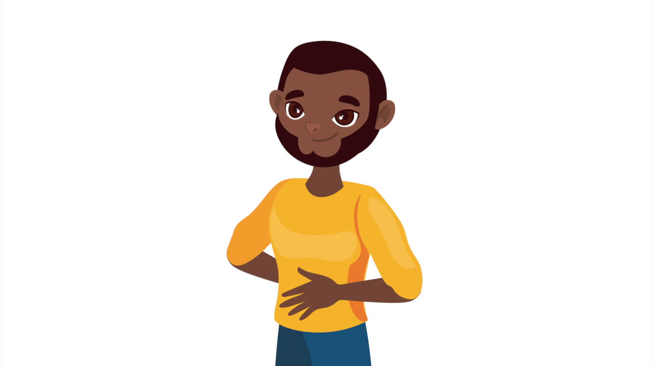 young afro man standing character