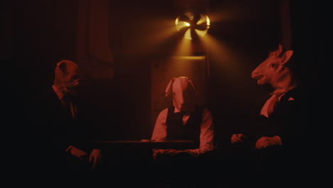 men in animal masks