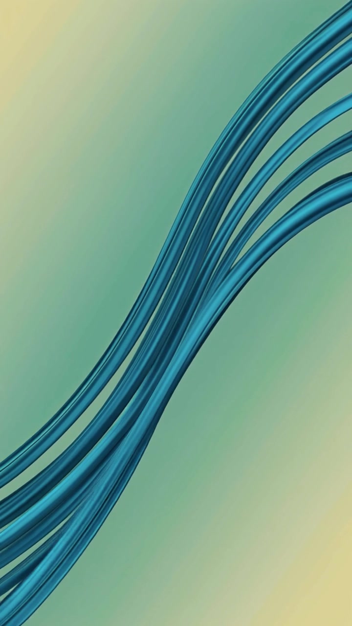 Linee Astratte Blu Fluide su Sfondo Sfumato Verde e Giallo