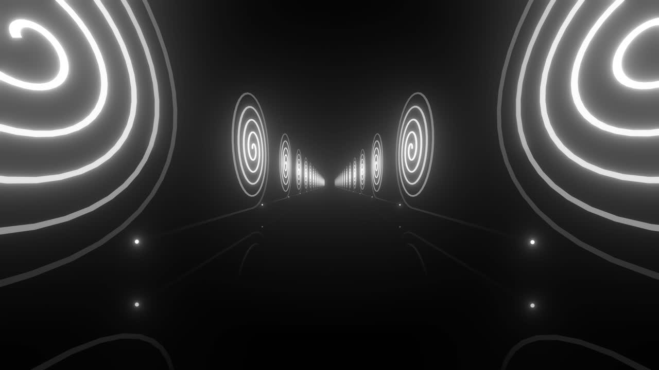 추상적인 네온 나선형 터널