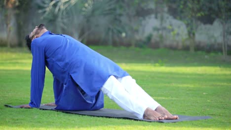 Indian-man-doing-yoga-at-morning-time