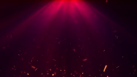 abstract bucle sin costuras fuego chispas de ceniza que se elevan con luz de llamarada púrpura rosada en la parte superior 4k 3d movimiento caótico de naranja ardiente brillante volando brasa quemando partículas de ceniza.