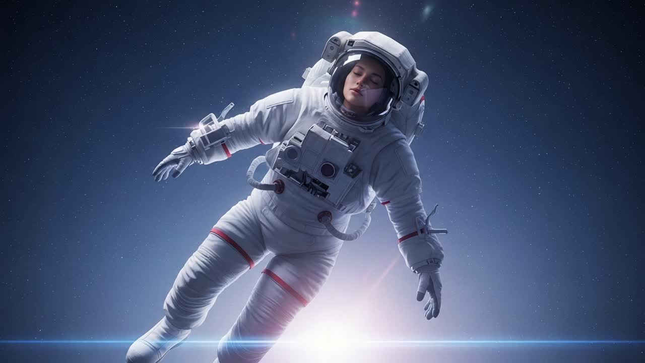 A Stunning Depiction of an Astronaut Floating in Space, Capturing the Essence of Exploration and Serenity Amidst the Vastness of the Universe