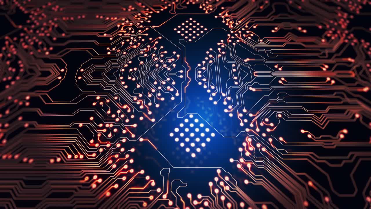 animación de la red de conexiones sobre fondo azul