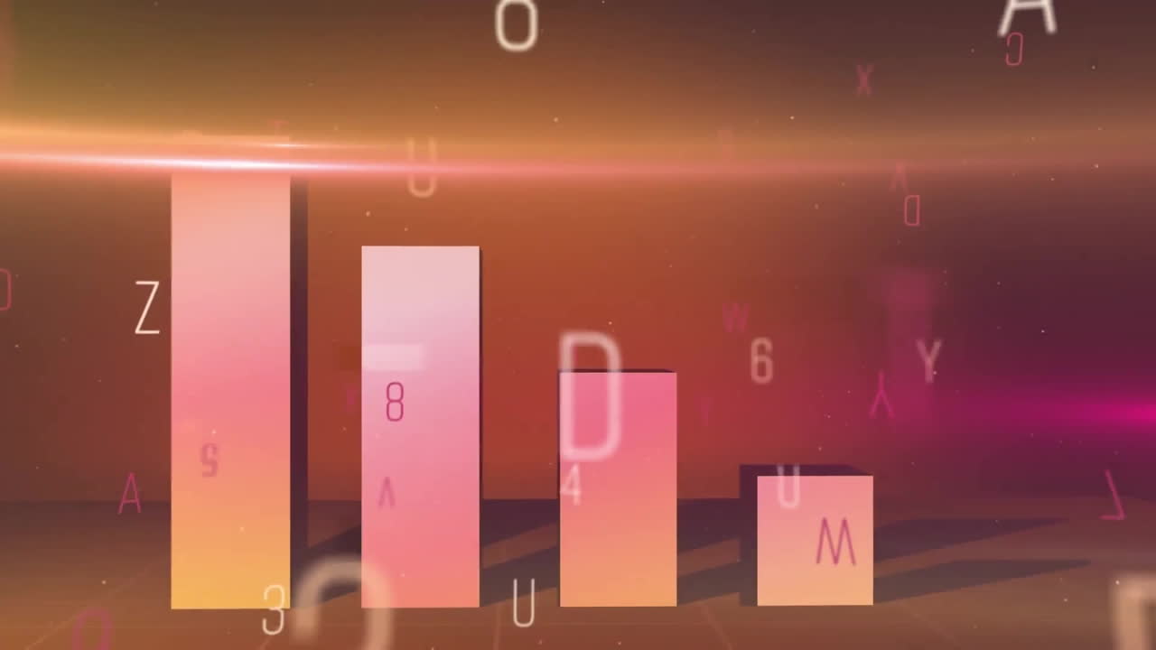 문자 및 숫자 위에 다이어그램의 애니메이션