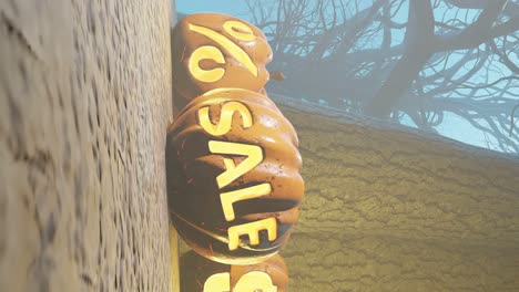 october sale with halloween themed background with text space, vertical