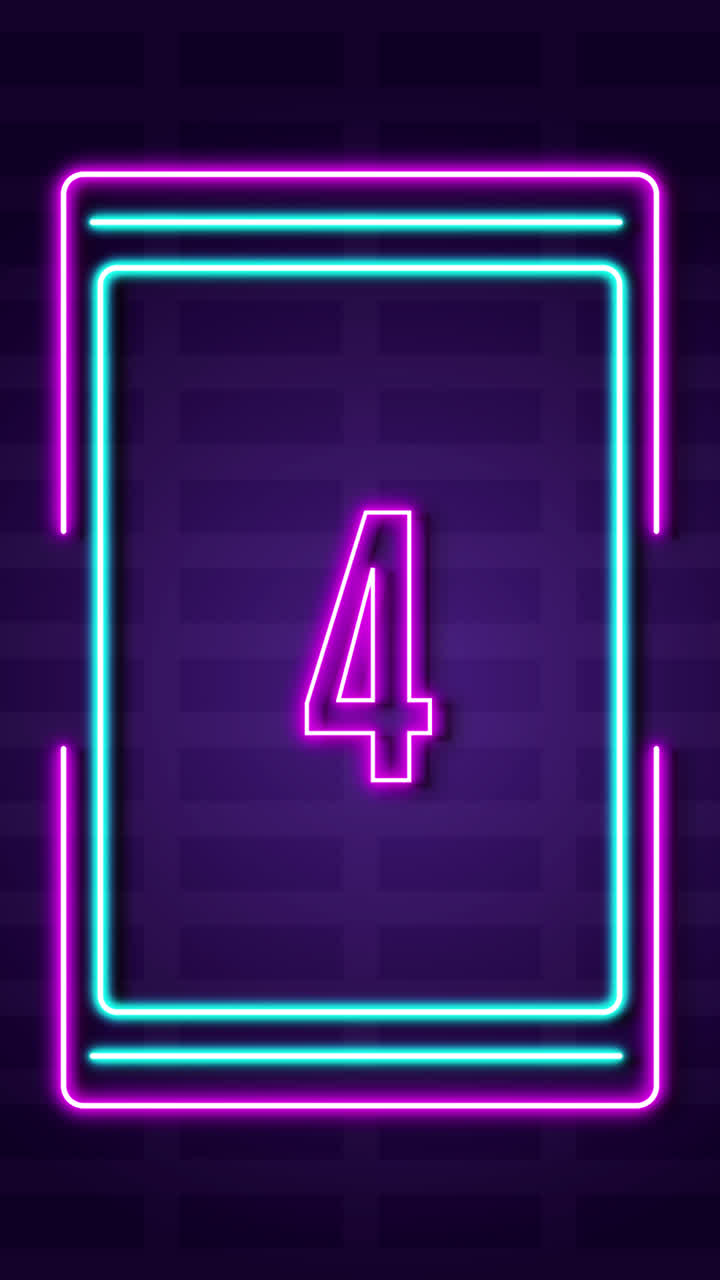 números de neón 7 y 4