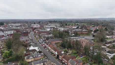 basingstoke england residential houses and streets drone,aerial
